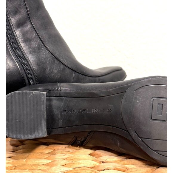 Women's Bandolino Ankle Boots Size 6 Leather Square Heels Hardly Worn - Picture 6 of 9